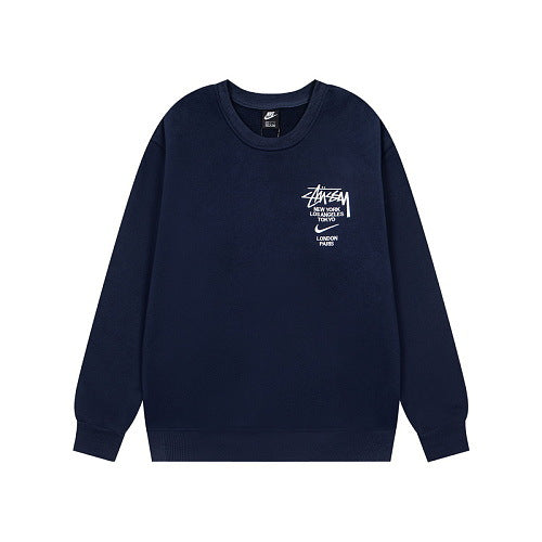Stussy Chest Logo Crew Neck Sweatshirt Navy