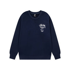 Stussy Chest Logo Crew Neck Sweatshirt Navy