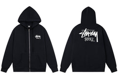 Stussy Seoul Graffiti Back Print Full Zip Hoodie Black