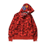 BAPE Shark Camo Full Zip Hoodie Red