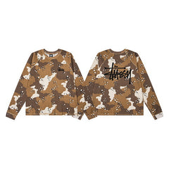 Stussy Basic Stock Raglan Waffle Long Sleeve Shirt Brown Camo