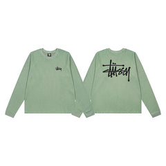 Stussy Basic Stock Raglan Thermal Long Sleeve Shirt Sage Green
