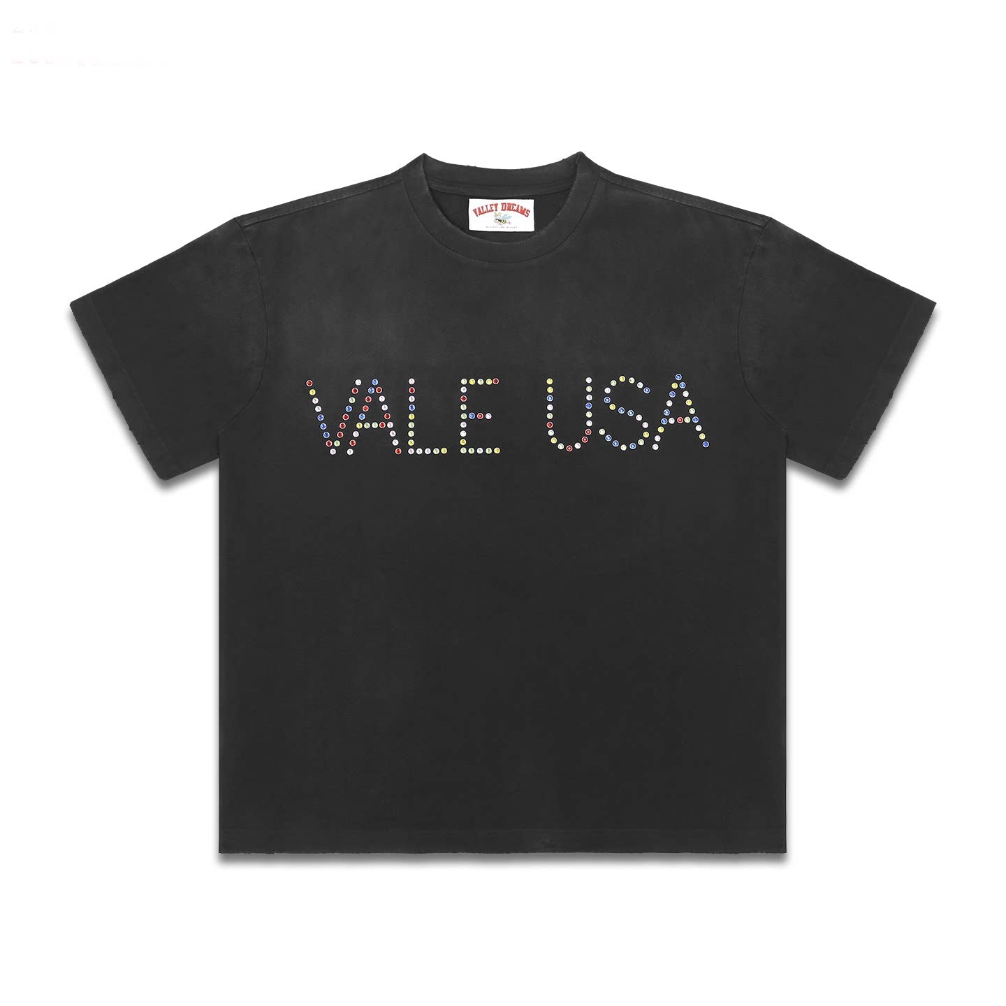 Vale Forever Rhinestone Vale Usa Vintage Black T Shirt