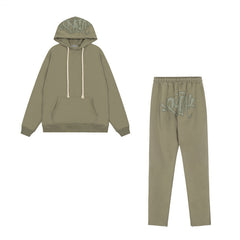 Syna World Graphic Fleece Hoodie Tracksuit Set (Sage Green)