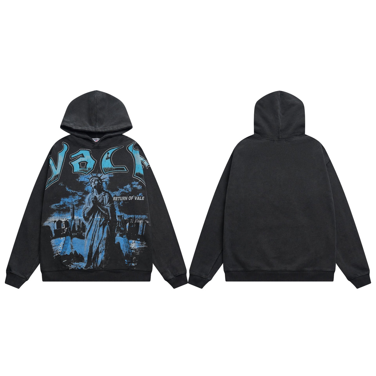 Vale Forever Return of Vale Statue of Liberty Graphic Vintage Wash Hoodie