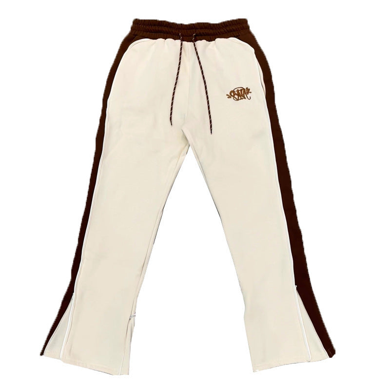 Syna world Contrast Panel Flared Sweatpants With Small Logo