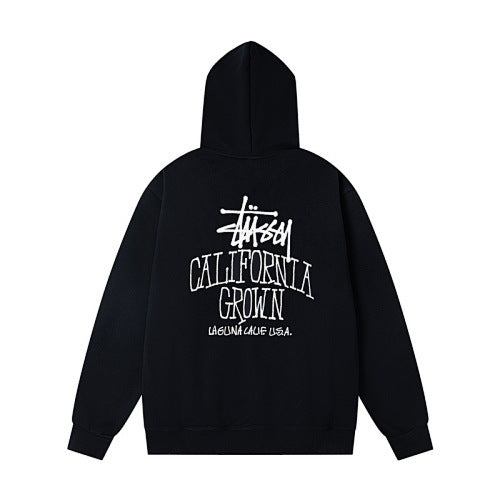 Stussy California Grown Back Print Pullover Hoodie Black