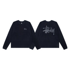 Stussy Basic Stock Raglan Waffle Long Sleeve Shirt Navy