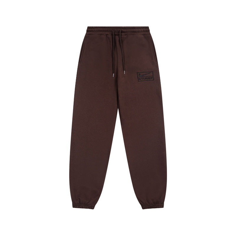 Stussy Small Patch Logo Drawstring Jogger Sweatpants Brown