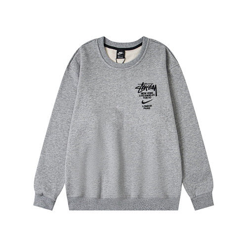 Stussy Chest Logo Crew Neck Sweatshirt Heather Grey