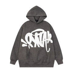 Syna world Drill Graffiti Logo Dark Grey Pullover Hoodie