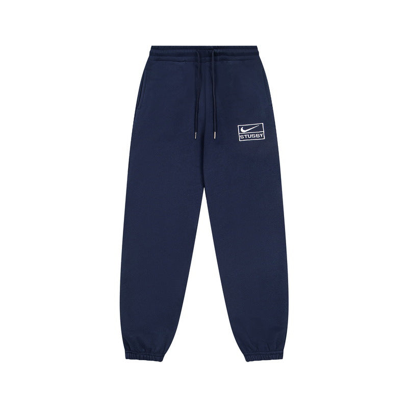 Stussy Small Patch Logo Drawstring Jogger Sweatpants Navy
