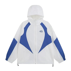 Syna world Color Block Hooded Windbreaker Jacket