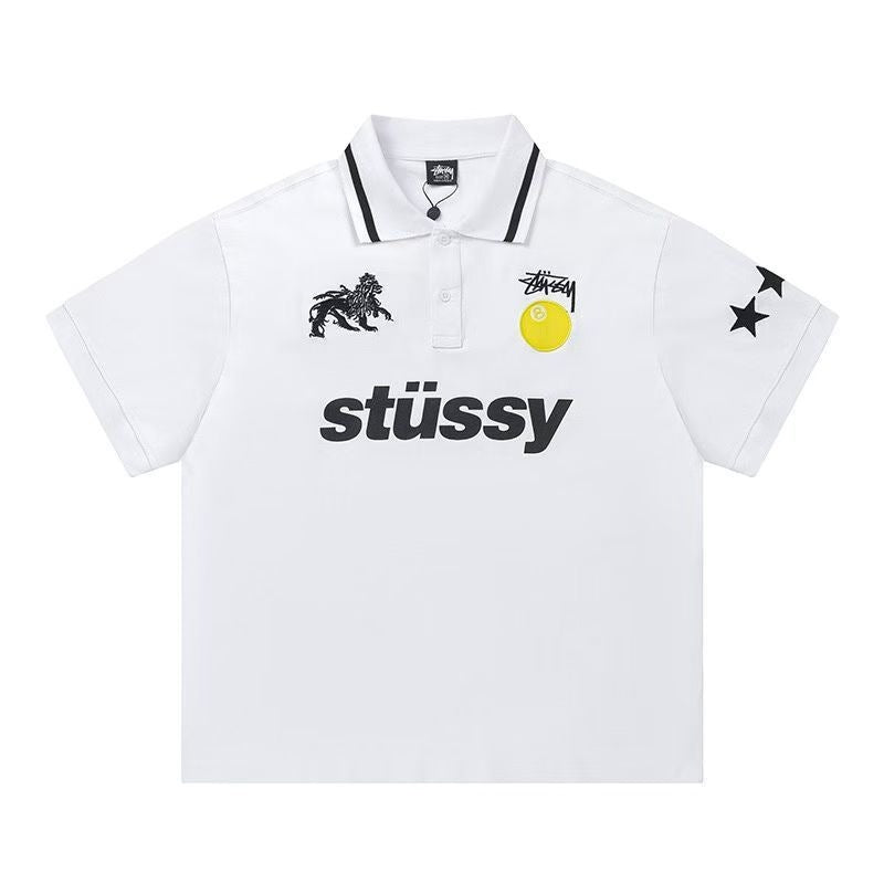 Stussy Multi Graphic Short Sleeve Polo Shirt White