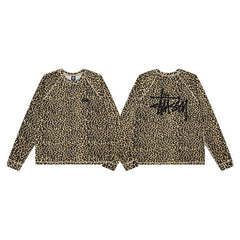 Stussy Basic Stock Raglan Waffle Long Sleeve Shirt Leopard