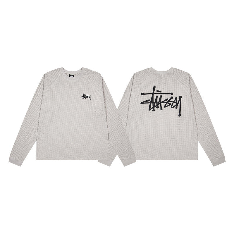 Stussy Basic Stock Raglan Thermal Long Sleeve Shirt Sage Green