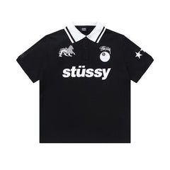 Stussy Multi Graphic Short Sleeve Polo Shirt Black