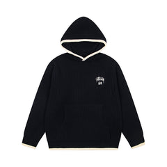 Stussy Logo Knit Hoodie Black